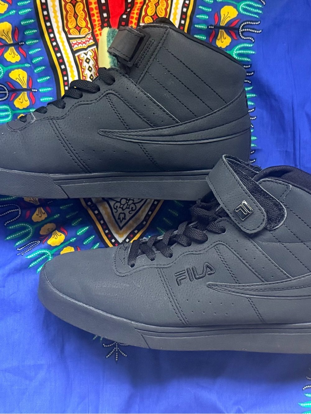 FILA Black High-Top Skate Sneakers with Strap